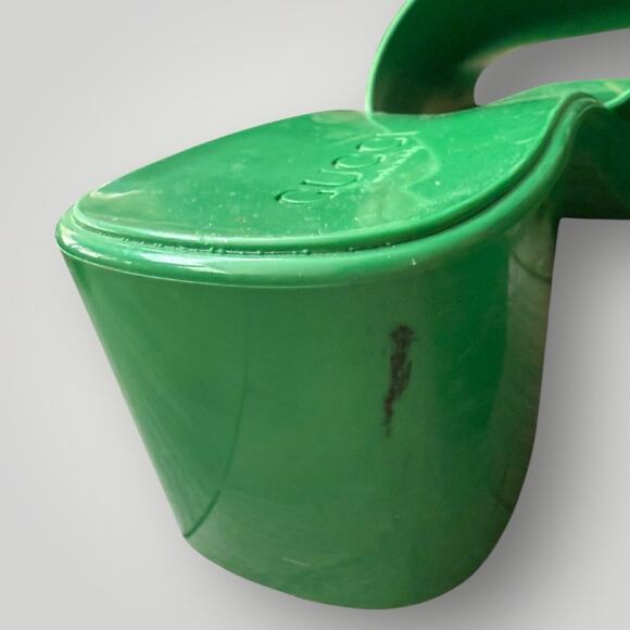 Gucci Rubber Logo Platform Slide Sandals Green - sz 40 - Picture 5 of 7